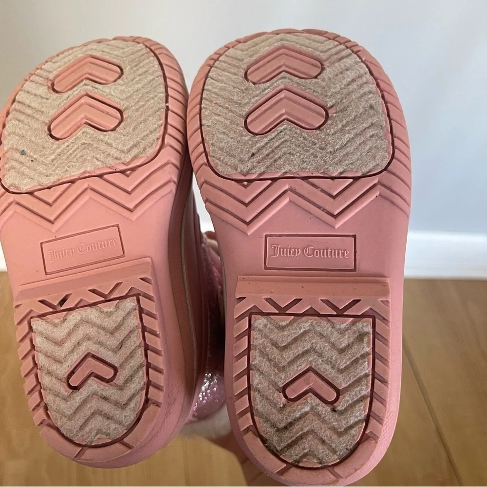 Juicy Couture JJK LIL ESCALON Pink Glitter Boots Snow Ski Winter Shoes Toddler